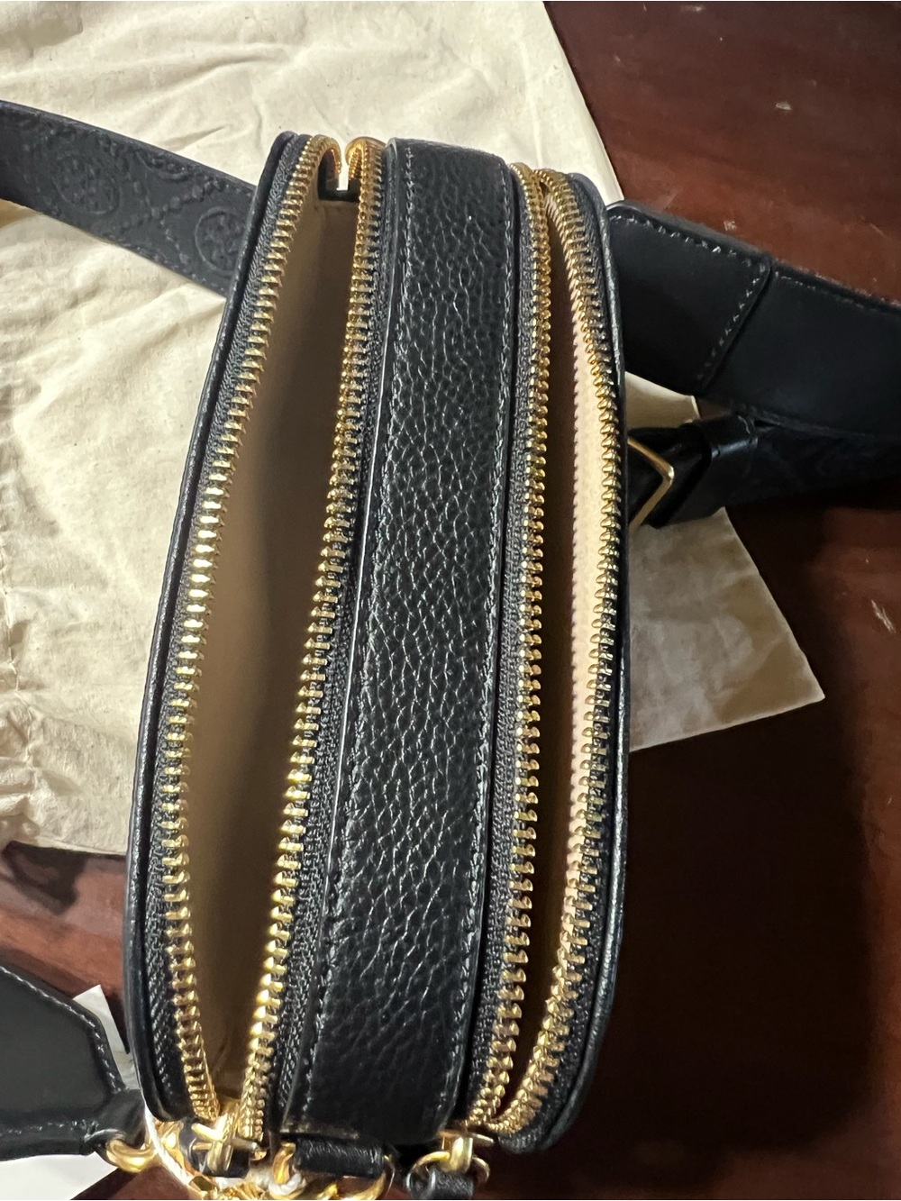 Tory Burch Black Mini Miller Pebbled Leather Crossbody - Picture 9 of 11